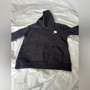 Carhartt kids boys size 7 black pullover hoodie arm logo
